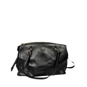 Coach F57525 Christie Carryall Black Crossgrain Leather Shoulder Bag Purse